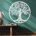 Sticker mural Arbre de vie à l'aspect marbre clair