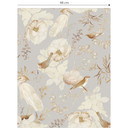 Tapet med mønster - fugle blandt hvide blomster - UN Designs