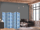 Paravent, Raumteiler freistehend, Trennwand - Ceramic Tiles - Traditional Portuguese Blue Tiles Azul