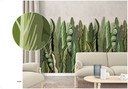 Tapet med bladmønster Fototapet grøn, beige,Blomster 2,70 x 1,59 m
