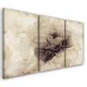 3-delt lærredsprint, Rose Flower Vintage Beige
