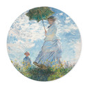 Plakat Monet - Kobieta z parasolem - Madame Monet z synem - Okrągły
