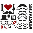 Wallsticker Mustache sæt