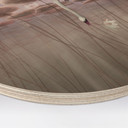 Houten Wanddecoratie lotusbloemen met zwaan in het water in donkerroze - Ms Tiff - Rond