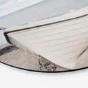Tableau sur alu-Dibond rond Le bonheur sur la plage de la mer Baltique