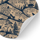 Muursticker Dierensilhouetten in het Noordse Bos - Oliver Robins - Rond