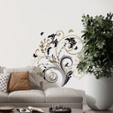 Sticker mural - Vrille de fleurs 10 (bicolore)