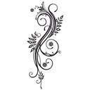 Sticker mural - Vrille de fleurs 8 (bicolore)