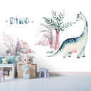 Dinosaur tapet i hvid pink - non-woven tapet Designwalls 2 - 2,55 x 3,5 m
