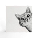 Billede af træ til at sætte op - Graves - Sneaky Cat - 15x15 cm