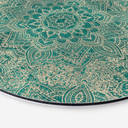 Billede Mandala Boho Guld-grøn - Bloomery Decor - rund – print på aluminium (Alu-Dibond)