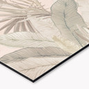 Stænkplade til køkken med tropiske blade i pastelfarvet jungle - Bloomery Decor