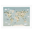 Poster Carte du Monde - Monde des Animaux - Oliver Robins