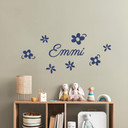 Wallsticker -  Navn + blomst