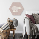 Hexagon - Alu-Dibond wit - Ijsberen
