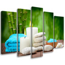 5 stykke lærredstryk, Zen Candle Bamboo Stone