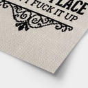 Poster Happy Place Spreuk Borduurpatroon - Magnusson