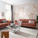 Fototapet blomster, blade blomstret natur, moderne i beige