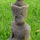 Meditierender Buddha aus Kunststein, betongrau | 15x11x25 cm