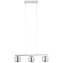 Pendelleuchte Martin, grau, 131 x 56,5 cm, Glas Pendellampe