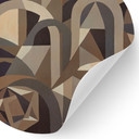 Muursticker Silent Axis - Geometrische Architectuur - Sir Edward x Grigory Gladarev - Rond