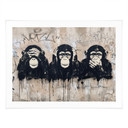 Poster Drie Apen Streetart Graffiti - Magnusson