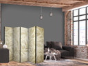 Paravent, Raumteiler freistehend, Trennwand - Botanical Motif with Leaves and Vines in Sandy Colors.