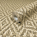 non-woven tapet i 3D diamantmønster flettet beige tekstil look