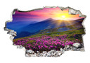 3D Wallsticker solnedgang i bjergene