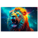 Abstrakt Neon Lion AI lærredsprint