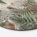 Wandbild Waldtiere zwischen Farn und Blättern - Ms Tiff - Rund - Alu-Dibond