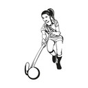 Kvinde hockey wallsticker