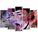 Lærredstryk 5 dele, Audrey Hepburn
