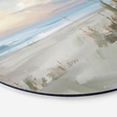 Wanddecoratie Rustig strand in pastelkleuren - Cheney - Alu-Dibond Rond
