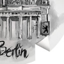 Fototapeta Berlin - Czarno-biały - Okrągły - Pokochaj swoje miasto - tapeta flizelinowa/tapeta flize