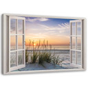 Canvasbillede, Fensteblick på en strand hav
