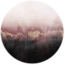 Sticker mural rond Fredriksson - Ciel rose