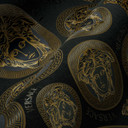 Versace Home tapeta z włókniny złota czarna meduza designerska tapeta ciemne głowy meduzy