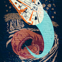 Vlies Fototapete - Star Wars Classic Concrete Asteroid Worm - 200 x 280 cm