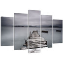 5 stykke lærredstryk Pier Lake Landskabsbillede