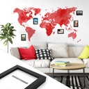 Sticker mural Mappemonde (Rouge) + 5 cadres photo