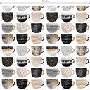Fredriksson tapet med mønster - kaffekopper: Pretty Black & Gold
