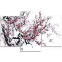 3 stykke lærredsprint, Cherry Blossom Japan Tree