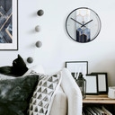 Horloge murale en verre - Fredriksson - Hexagones : bleu et blanc