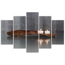 5 stykke lærredsprint, Zen Spa Candle Wood