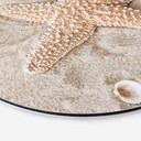 Tableau sur alu-Dibond rond Poisson-étoile dans la plage dorée