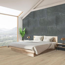 Echtstein - 3D Wandpaneel, Set aus 6 Natursteinplatten als luxuriöse Wandverkleidung - Schiefer Schw
