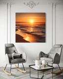 Leinwandbild Sonnenuntergang Strand Landschaft
