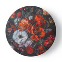 Rundes Leinwandbild Blumen Blätter Rosen