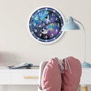 Wanduhr Kinder mit Weltall und Astronauten | rund & geräuschlos | Ø30 cm